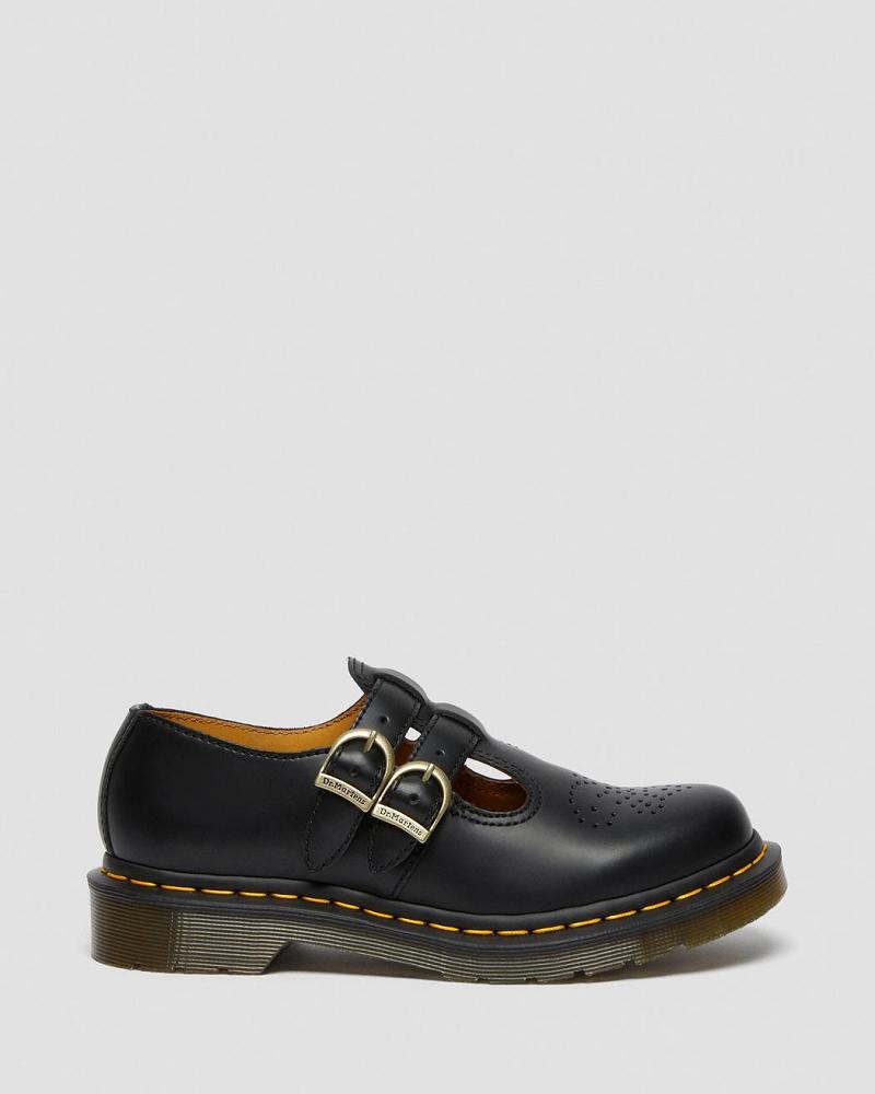 Dr Martens 8065 Smooth Læder Mary Jane Sko Dame Sort | DK 334JPQ